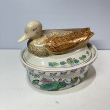 Duck Casserole Dish Kitchen Counter Egg Holder OVEN TO TABLE 9" Vintage Crock