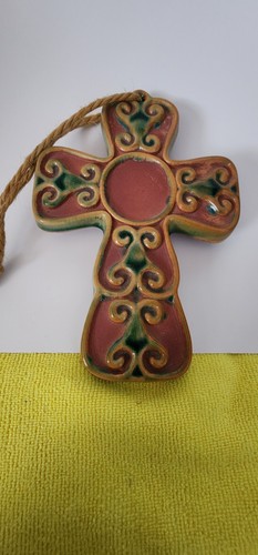Clay glazed cross - ,