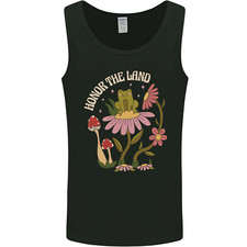 Honour the Land Frog Climate Change Hippy Mens Vest Tank Top