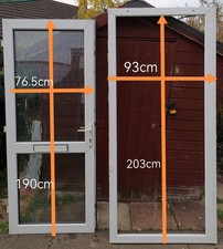 uPVC double glazed Doors With Frame external entrance patio garage White 203x93