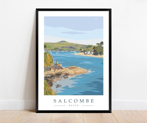 Salcombe travel poster - salcombe,