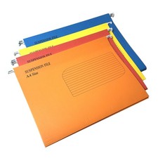 10 x Colour A4 Hanging Suspension Files Tabs Inserts Filing Cabinet Folders Set