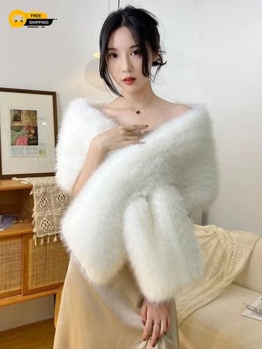 Women fluffy faux fur wedding - women,