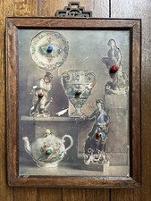 Antique Folk Art Picture Jigsaw Pull Out Puzzle. Oak Frame & Stylish Hook/Hanger