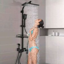 Thermostatic Shower Column With Mixer Faucet System Black