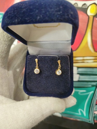 9ct gold bezel set drop - bezel,