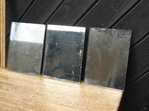 Antique mirror glass - mirror, x3-