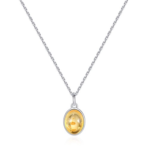 Sterling silver amber - sterling, oval