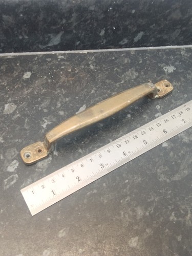 Antique brass door handle - brass,