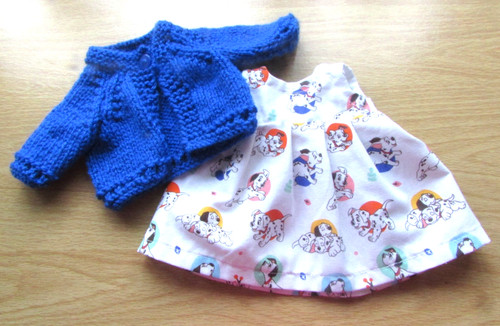 Dolls white dress - 11"-12",