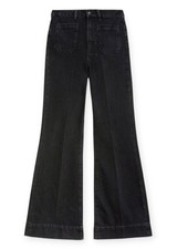 M&S Denim Flare jeans Size 10 Long Washed Black 