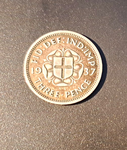 1937 silver threepence - silver,