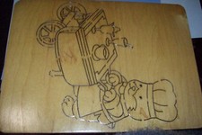  bear with tea trolly - 1INCH THICK  ACCUCUT MARKIV/ BIG SHOT PRO  wooden die 