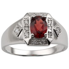 925 Sterling Silver Ring Red