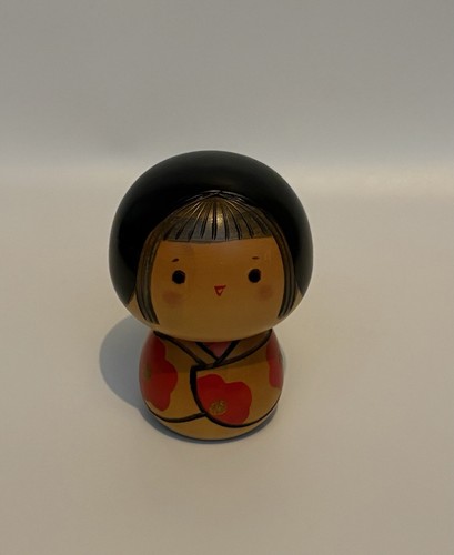 Kokeshi doll yuji smiling face - doll,