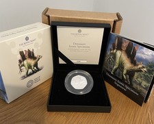 Silver Proof 50p Coin Stegosaurus 2024 Dinosaur Iconic Specimens Royal Mint Ltd