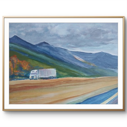 Truck highway mountain - truck,