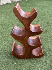 RUSTIC SOLID WOOD 6 BOTTLE WINE RACK IDEAL COUNTRY KITCHEN MAN CAVE BAR BARGAIN