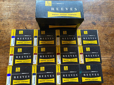 Vintage Reeves Watercolour blocks in sets of 12 Crimson Ultramarine etc