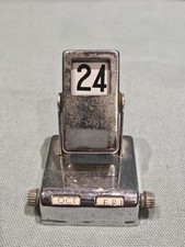 Vintage 50's Art Deco Chrome Plated Metal Perpetual Flip Desk Top Date Month Day