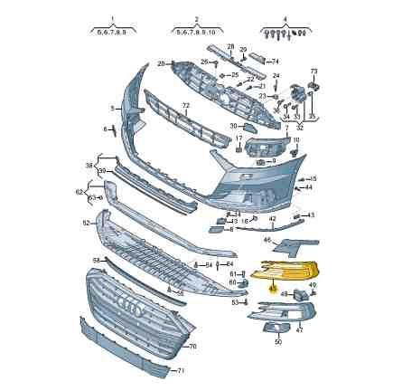 Audi front bumper right - front,