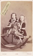 OLD VINTAGE PHOTO CDV TOY ROCKING HORSE 1870S IPSWICH SOCIAL HISTORY LL 404