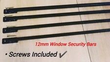 Heavy Duty Metal Window Security Bars 12mm solid bar, With Fixings, MANY SIZES