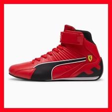 PUMA Scuderia Ferrari Kart Cat Mid Driving Shoes Black Red 307512 06 Size 8.5