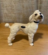 Vintage Coopercraft Pottery Apricot & White Standard Poodle Dog Figurine