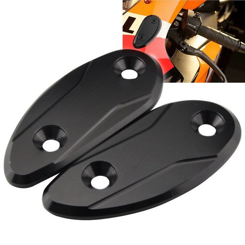 Black cnc mirror block off - black,