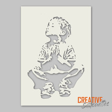 Meditation Young Boy stencil -