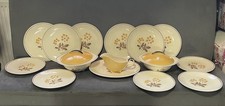Mid Century Dinner Service Atomic Yellow Floral Burgess And Leigh 