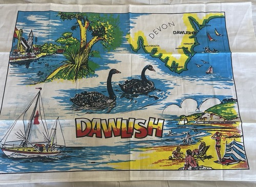 Vintage dawlish tea towel - vintage,
