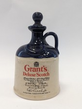 Vintage Scottish Grants Deluxe Glazed Scotch Whiskey Stoneware Flagon A104 P999