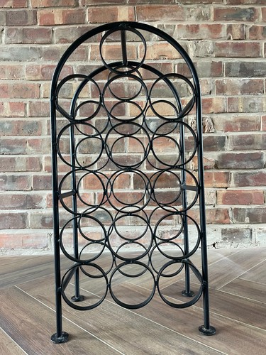 Black metal wine rack - rack, 16