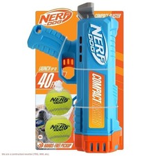 Nerf Dog Compact Ball Blaster Set with 2 x 2.5-Inch Non-Squeaker Tennis Balls