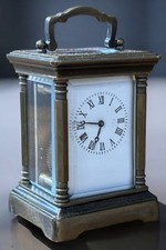 Brass Carriage Clock, Thick Bevelled Edge Glass. With Key