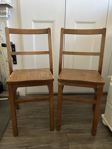 Pair solid wood vintage - solid,