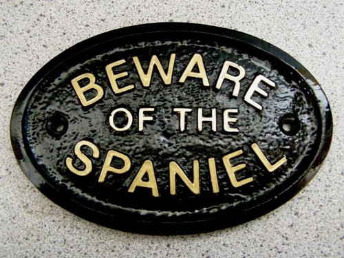 Spaniel beware plaque - -,
