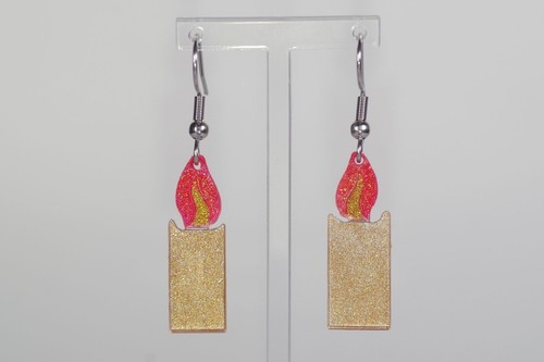 Sparkly candle earrings