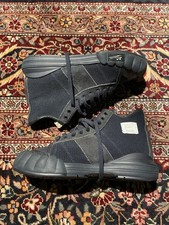 Visvim - Lanier Suede Leather-Trimmed Woven High-Top Sneakers - Blue / Navy 9.5