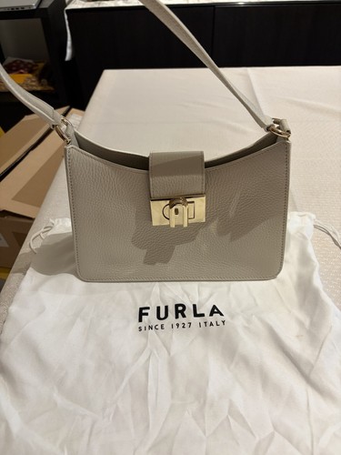 Furla white leather shoulder - leather,