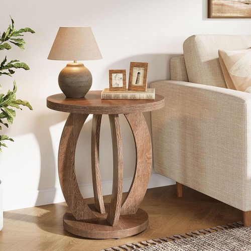 Round end table farmhouse - round,