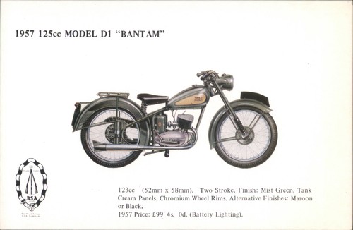 1957 bsa 125cc model bantam - 125cc,