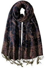 Women's Reversible Two Sided Paisley and Floral Print Pashmina Feel Scarf Shawl