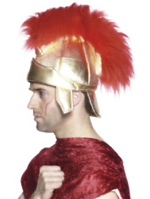 Roman Soliders Helmet Mens Gold Warrior Gladiator Soft Helment Fancy Dress Prop