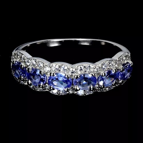 Silver ring tanzanite genuine - silver,