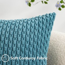 UGASA Fall Soft Corduroy Pillow Covers Pack of 4 Boho Stripe Decorative Pillow C