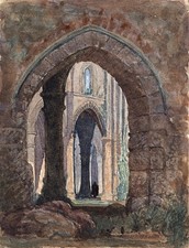 JOSEPHINE HARRIET JOHNSON Watercolour Painting CATHEDRAL STUDY 1873