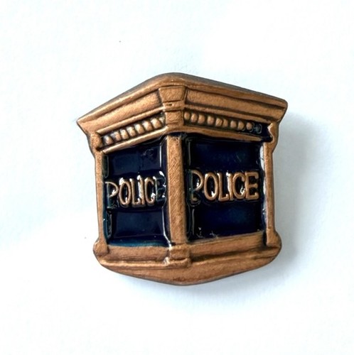 Vintage police box enamel - enamel, pin